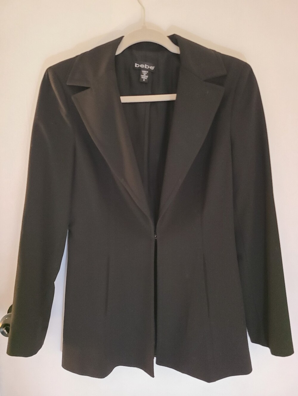 Vintage Y2K Bebe Black Tailored Blazer JacketLogo Hardware Chain Waist-8 Mod 4/6